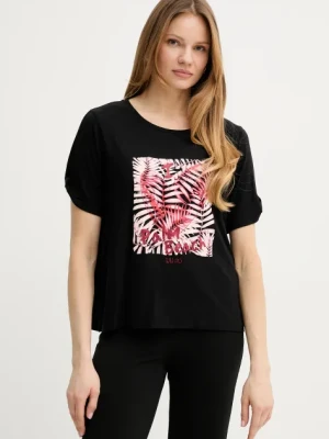 Liu Jo t-shirt damski kolor czarny VA5155.JS360