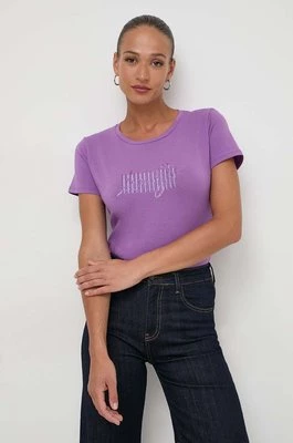 Liu Jo t-shirt damski kolor fioletowy