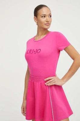 Liu Jo t-shirt damski kolor różowy