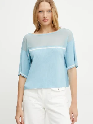 Liu Jo t-shirt damski kolor turkusowy TA5098 MS027