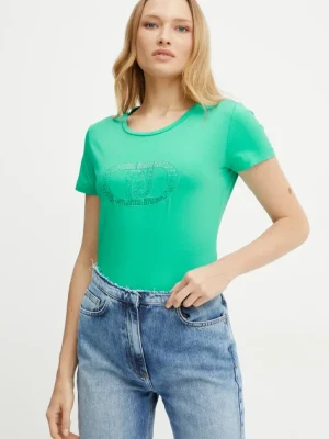 Liu Jo t-shirt damski kolor turkusowy TA5173 JS003