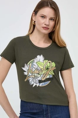 Liu Jo t-shirt damski kolor zielony