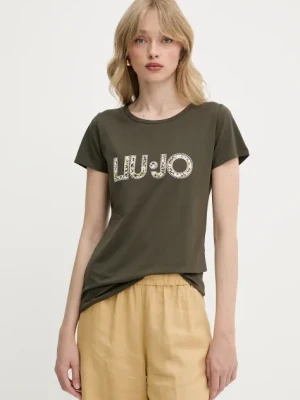 Zdjęcie produktu Liu Jo t-shirt damski kolor zielony VA5154.JS003