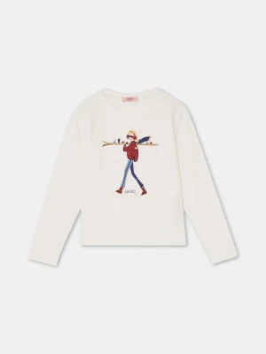 Liu Jo T-shirt In Cotton With Print biały