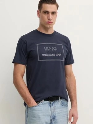 Liu Jo t-shirt męski kolor granatowy wzorzysty QA5162 J4819