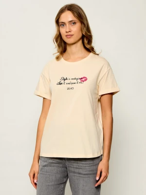 Liu Jo T-shirt | Regular Fit kremowy