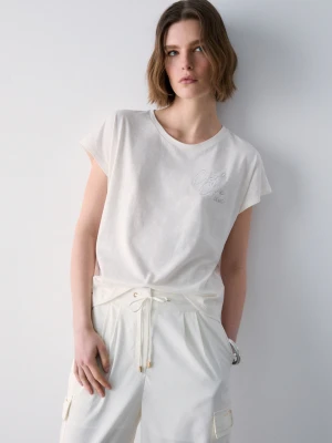 Zdjęcie produktu Liu Jo T-shirt With Bejewelled Details biały