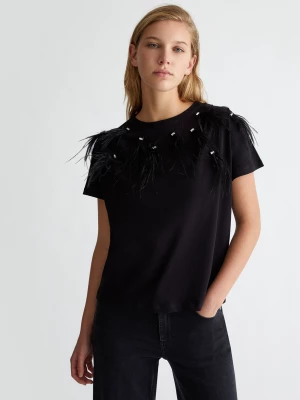 Liu Jo T-shirt With Bejewelled Feather Detailing LIUJO