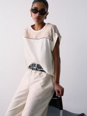Liu Jo T-shirt With Jacquard Organza Details