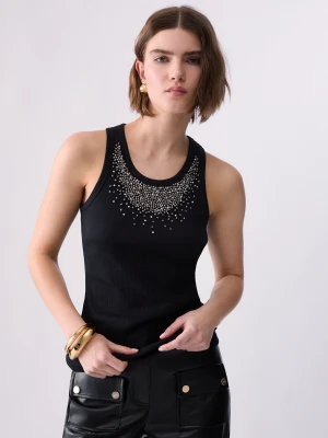 Liu Jo T-shirt With Jewel Decoration czarny