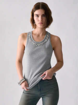 Liu Jo T-shirt With Jewel Decoration szary