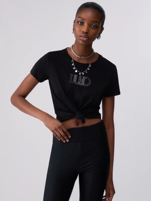 Liu Jo T-shirt With Logo And Rhinestones