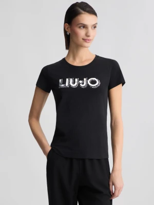 Liu Jo T-shirt With Logo Print And Rhinestones LIUJO