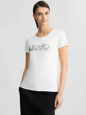 Liu Jo T-shirt With Logo Print And Rhinestones LIUJO