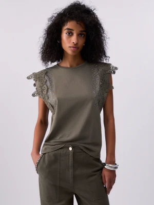Zdjęcie produktu Liu Jo T-shirt With Macramé Details LIUJO