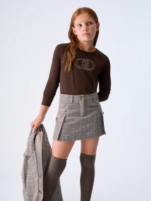 Liu Jo T-shirt With Monogram Logo Chocolate