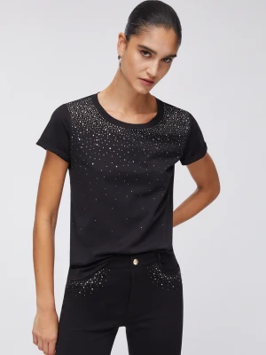 Zdjęcie produktu Liu Jo T-shirt With Ombre Rhinestones czarny