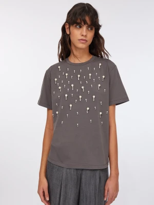 Liu Jo T-shirt With Pearls And Rhinestones LIUJO