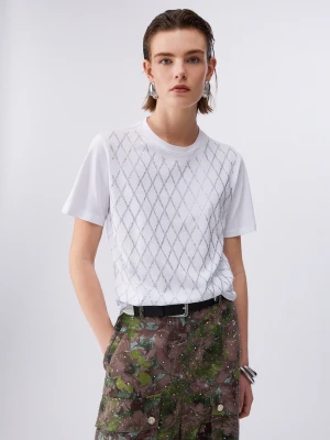 Zdjęcie produktu Liu Jo T-shirt With Precious Stones biały