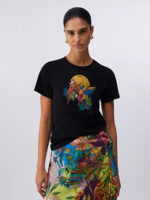 Zdjęcie produktu Liu Jo T-shirt With Print And Appliqués czarny
