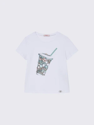Liu Jo T-shirt With Print And Precious Stones LIUJO