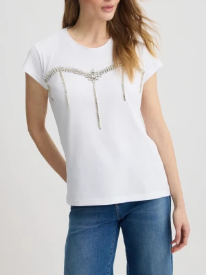 Liu Jo T-shirt With Rhinestones szary