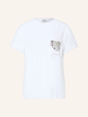 Liu Jo T-Shirt Z Cekinami I Kamieniami Ozdobnymi weiss BIAŁY