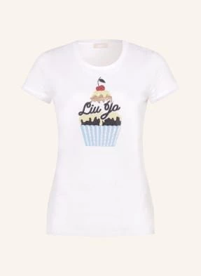 Liu Jo T-Shirt Z Obszyciem Ozdobnymi Kamykami weiss