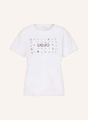 Liu Jo T-Shirt Z Obszyciem Ozdobnymi Kamykami weiss