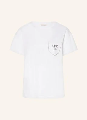 Liu Jo T-Shirt Z Obszyciem Ozdobnymi Kamykami weiss