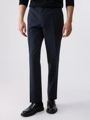 Liu Jo Tapered Fit Wool Blend Trousers Dark Blue