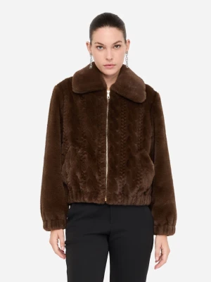 Liu Jo Teddy Bomber Jacket With Cable Knit Detailing LIUJO