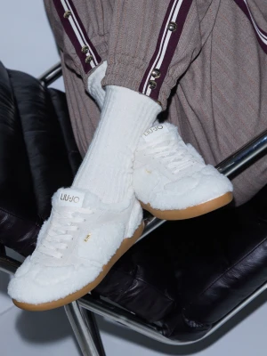 Liu Jo Teddy Fabric Sneakers Milky White