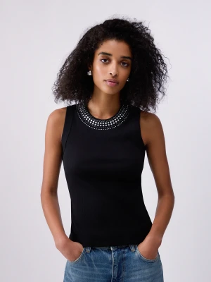 Liu Jo Top With Bejewelled Appliqués LIUJO