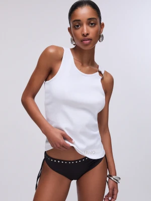 Liu Jo Top With Bejewelled Detailing biały