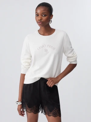 Liu Jo Knit With Micro Sequins White Wool