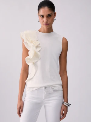 Zdjęcie produktu Liu Jo Top With Taffeta Detail biały