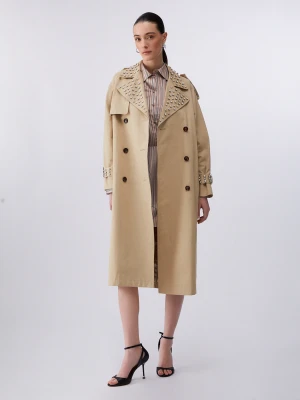 Liu Jo Trench Coat With Bejewelled Embellishment LIUJO