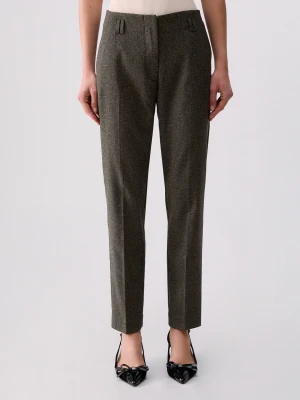 Liu Jo Trousers Cigarette In Tweed Dark Green