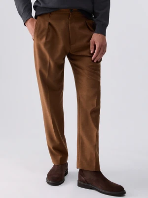 Liu Jo Trousers Relaxed Fit In A Wool Blend brązowy