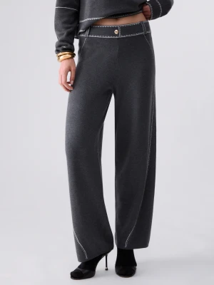 Liu Jo Trousers With Cuciture A Contrasto szary
