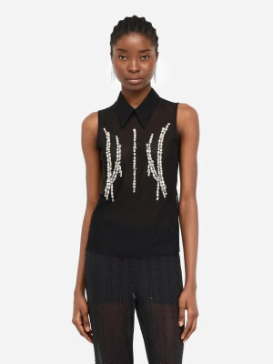 Liu Jo Tulle Top With Gemstones LIUJO