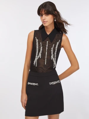 Liu Jo Tulle Top With Gemstones LIUJO