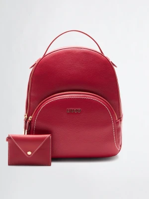 Liu Jo Tumbled Backpack With Clutch Bag czerwony