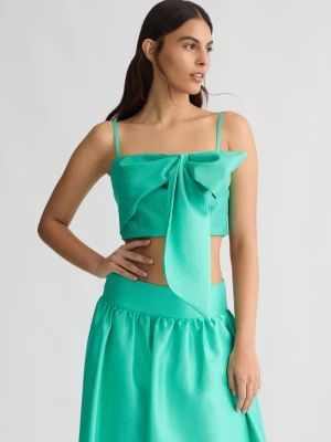 Liu Jo Turquoise Top With Bow LIUJO