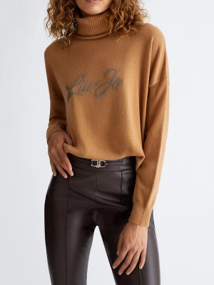 Liu Jo Turtleneck With Logo And Rhinestones LIUJO