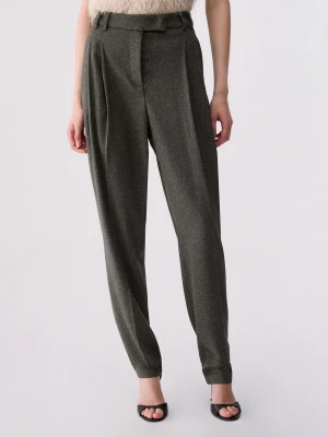 Liu Jo Tweed Trousers Dark Green