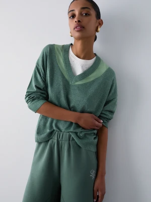 Liu Jo V-neck Jumper Khaki Green