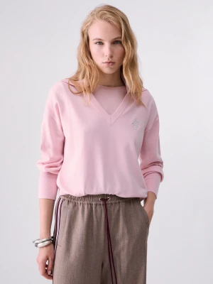 Liu Jo Knit With V-neck różowy
