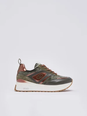 Liu Jo Velvet-effect Platform Sneakers Moss Green
